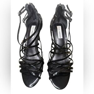 Steve Madden Black Patent Multi-Strap Heels size 8.5